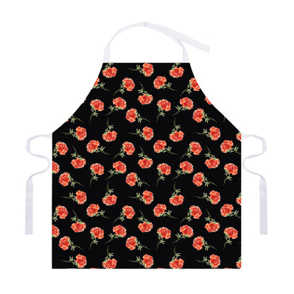 Watercolor Carnation Pattern Print Adjustable Apron