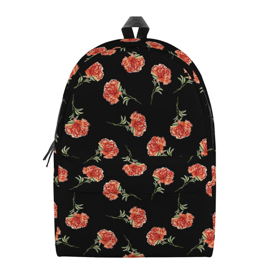 Watercolor Carnation Pattern Print Backpack