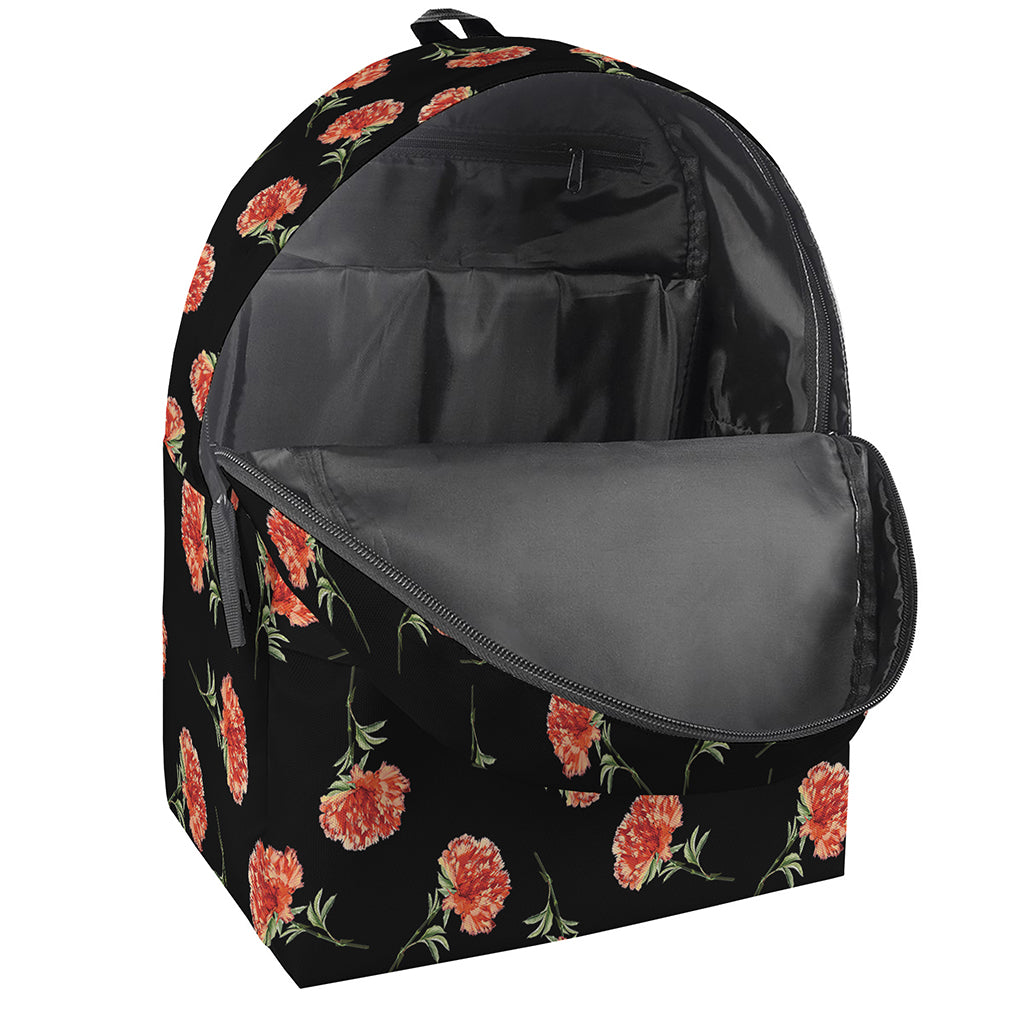 Watercolor Carnation Pattern Print Backpack