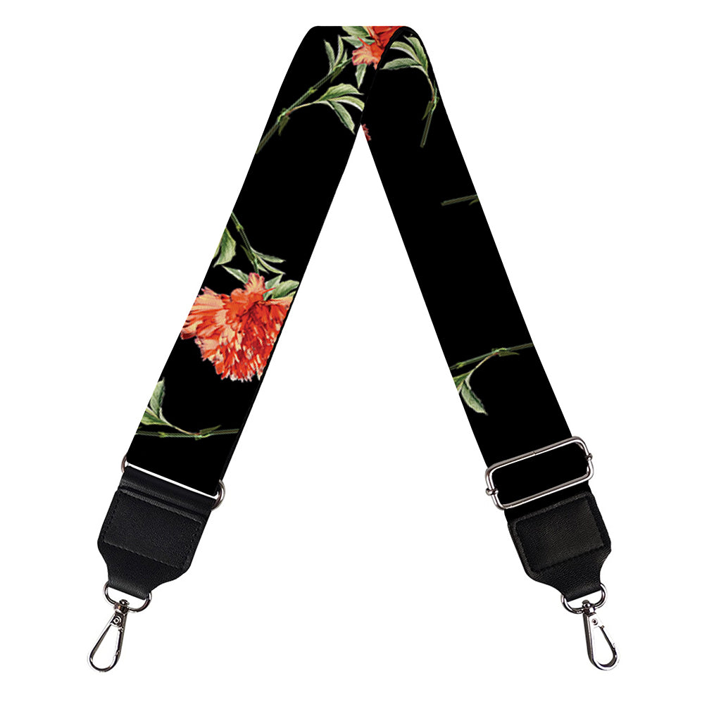 Watercolor Carnation Pattern Print Bag Strap