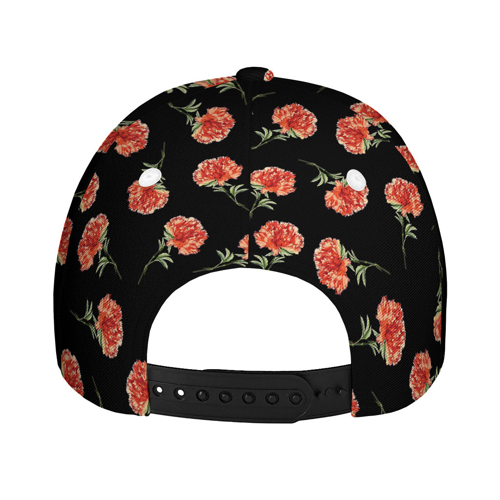 Watercolor Carnation Pattern Print Baseball Cap