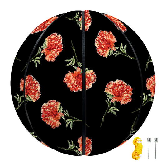 Watercolor Carnation Pattern Print Basketball