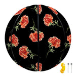 Watercolor Carnation Pattern Print Basketball