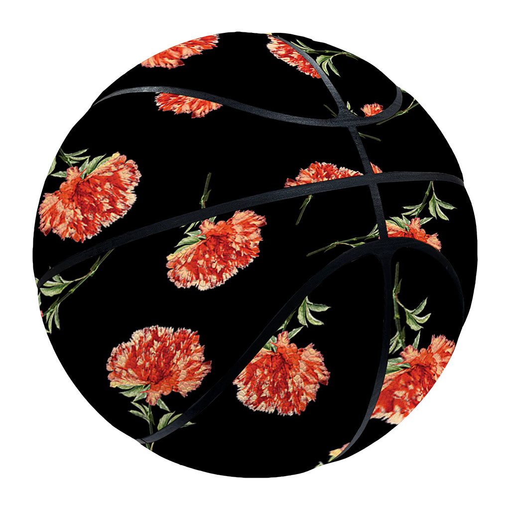 Watercolor Carnation Pattern Print Basketball
