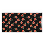 Watercolor Carnation Pattern Print Beach Towel