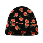 Watercolor Carnation Pattern Print Beanie