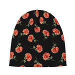 Watercolor Carnation Pattern Print Beanie