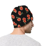 Watercolor Carnation Pattern Print Beanie