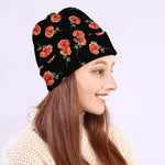Watercolor Carnation Pattern Print Beanie