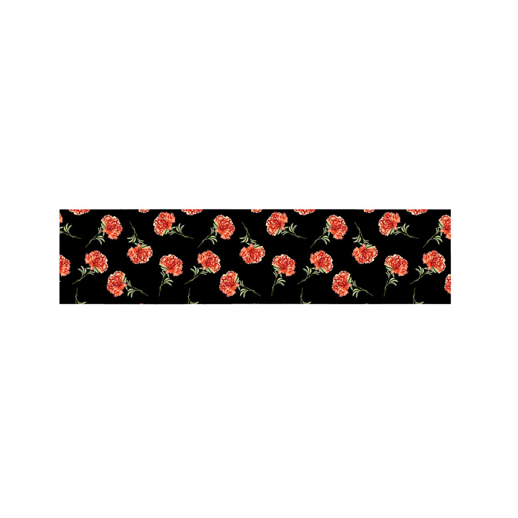 Watercolor Carnation Pattern Print Bed Runner