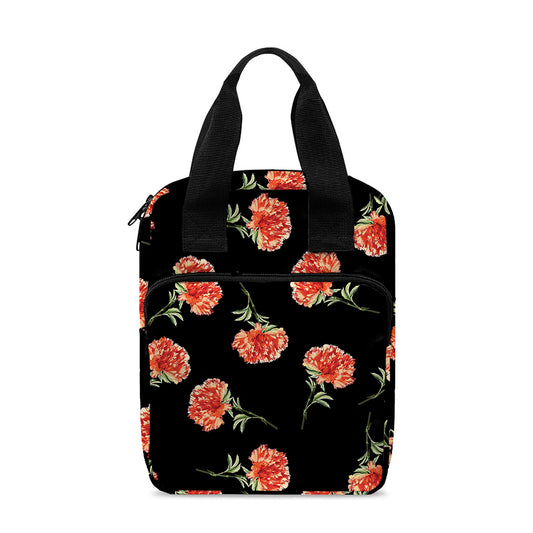 Watercolor Carnation Pattern Print Bible Tote Bag