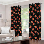 Watercolor Carnation Pattern Print Blackout Grommet Curtains