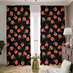 Watercolor Carnation Pattern Print Blackout Pencil Pleat Curtains