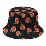 Watercolor Carnation Pattern Print Bucket Hat