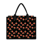 Watercolor Carnation Pattern Print Canvas Tote Bag