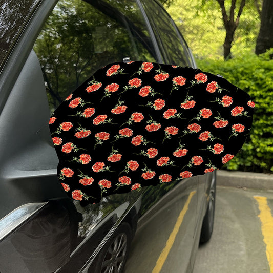 Watercolor Carnation Pattern Print Car Side Mirror Covers