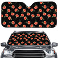 Watercolor Carnation Pattern Print Car Windshield Sun Shade