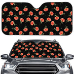Watercolor Carnation Pattern Print Car Windshield Sun Shade