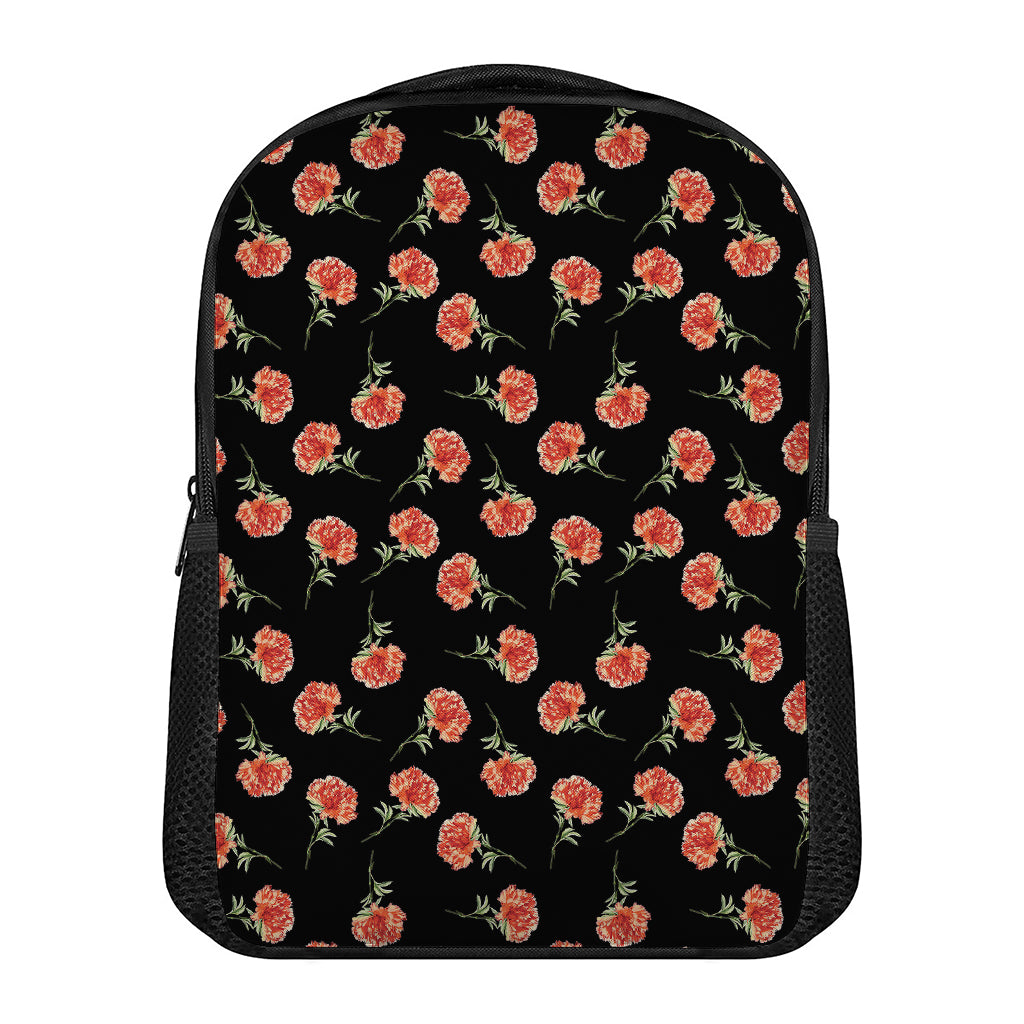 Watercolor Carnation Pattern Print Casual Backpack
