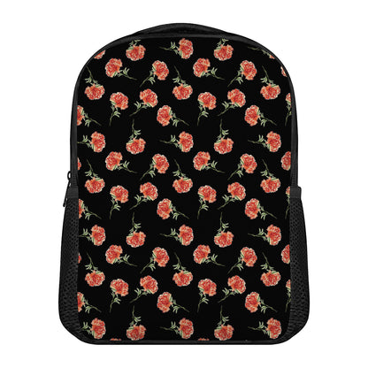 Watercolor Carnation Pattern Print Casual Backpack