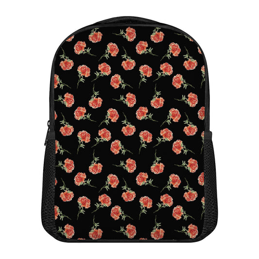 Watercolor Carnation Pattern Print Casual Backpack