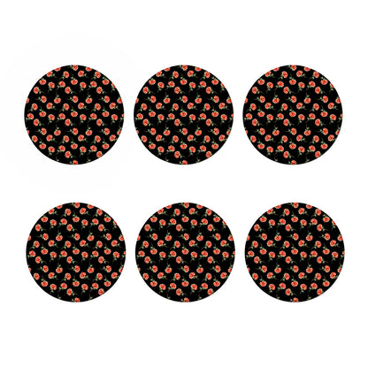 Watercolor Carnation Pattern Print Coaster Set