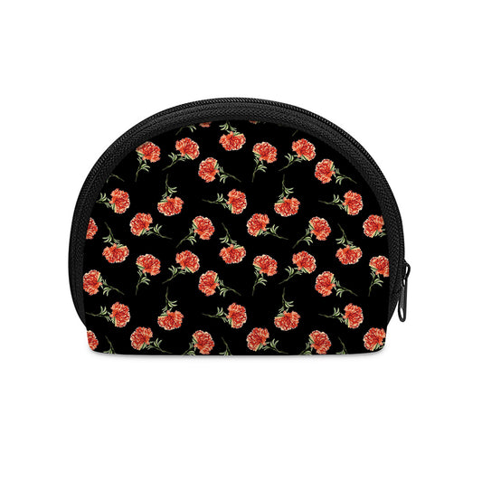 Watercolor Carnation Pattern Print Coin Purse