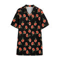 Watercolor Carnation Pattern Print Cotton Hawaiian Shirt
