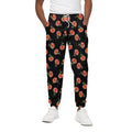 Watercolor Carnation Pattern Print Cotton Sweatpants