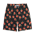 Watercolor Carnation Pattern Print Cotton Shorts
