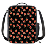Watercolor Carnation Pattern Print Crossbody Lunch Bag