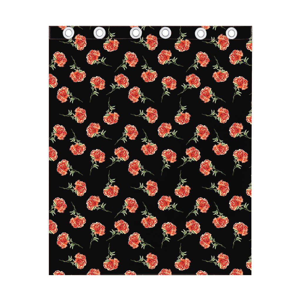 Watercolor Carnation Pattern Print Curtain
