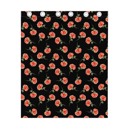 Watercolor Carnation Pattern Print Curtain