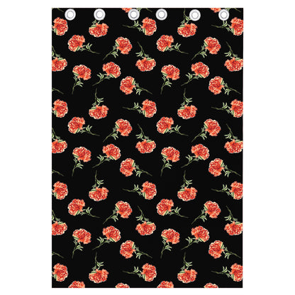 Watercolor Carnation Pattern Print Curtain
