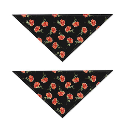 Watercolor Carnation Pattern Print Dog Bandana