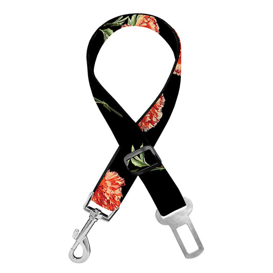 Watercolor Carnation Pattern Print Dog Seat Belt