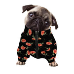 Watercolor Carnation Pattern Print Dog Zip Up Jacket