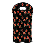 Watercolor Carnation Pattern Print Double Neoprene Wine Tote