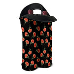 Watercolor Carnation Pattern Print Double Neoprene Wine Tote