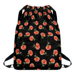 Watercolor Carnation Pattern Print Drawstring Backpack