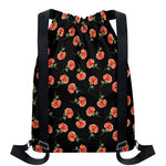 Watercolor Carnation Pattern Print Drawstring Backpack