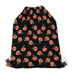 Watercolor Carnation Pattern Print Drawstring Bag