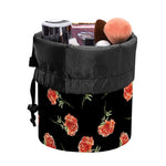 Watercolor Carnation Pattern Print Drawstring Makeup Bag