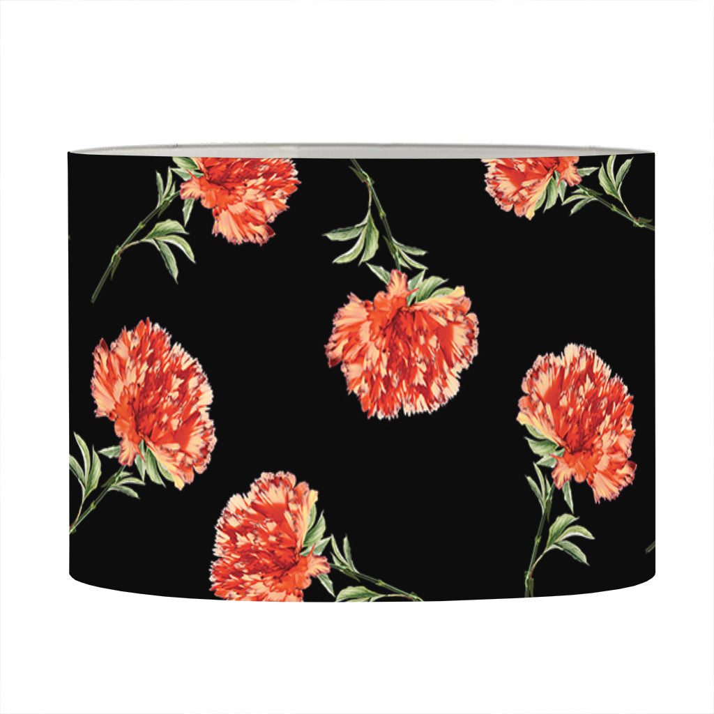 Watercolor Carnation Pattern Print Drum Lamp Shade