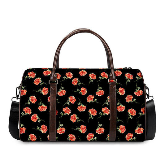 Watercolor Carnation Pattern Print Duffle Bag