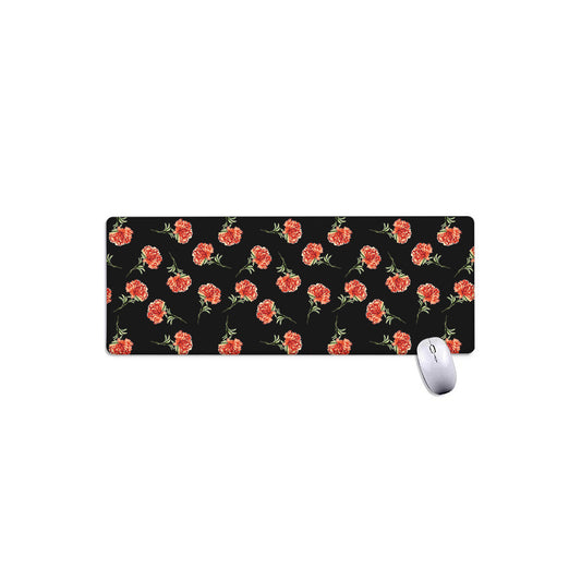 Watercolor Carnation Pattern Print Extended Mouse Pad