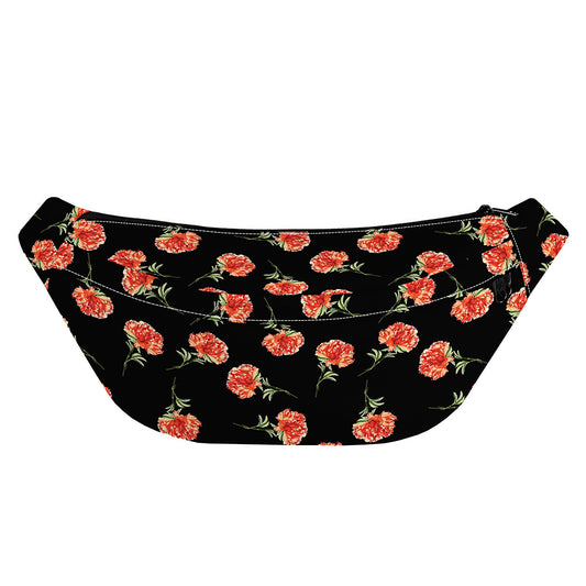 Watercolor Carnation Pattern Print Fanny Pack