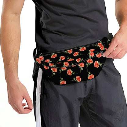 Watercolor Carnation Pattern Print Fanny Pack
