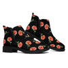 Watercolor Carnation Pattern Print Flat Ankle Boots