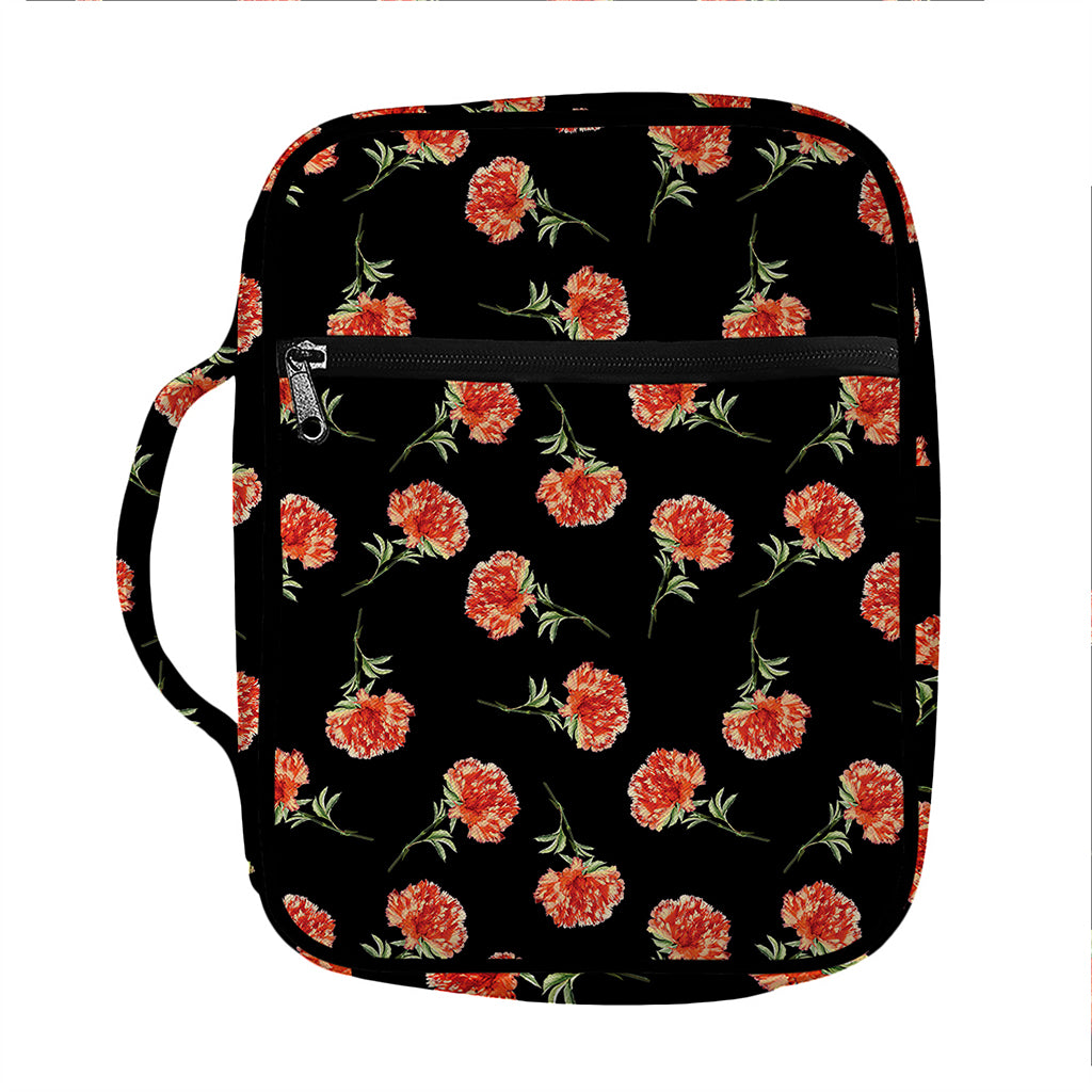 Watercolor Carnation Pattern Print Front Pocket Bible Bag